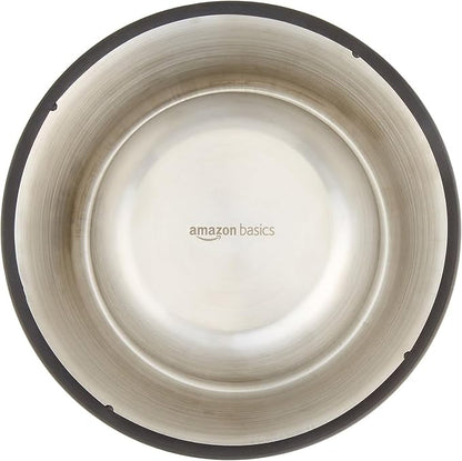 Amazon Basics Stainless Steel Non-Skid Dog Bowl, Dishwasher Safe, Rust Resistant, Single