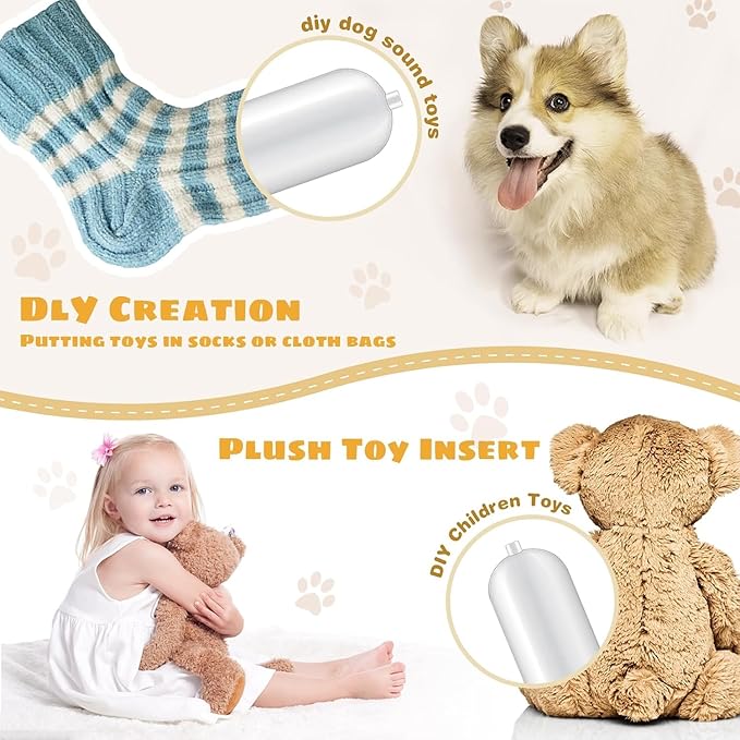 45 Pack Replacement Squeakers for Dog Toys, Plastic Dog Toy Repair, DIY Pet Squeaker Inserts