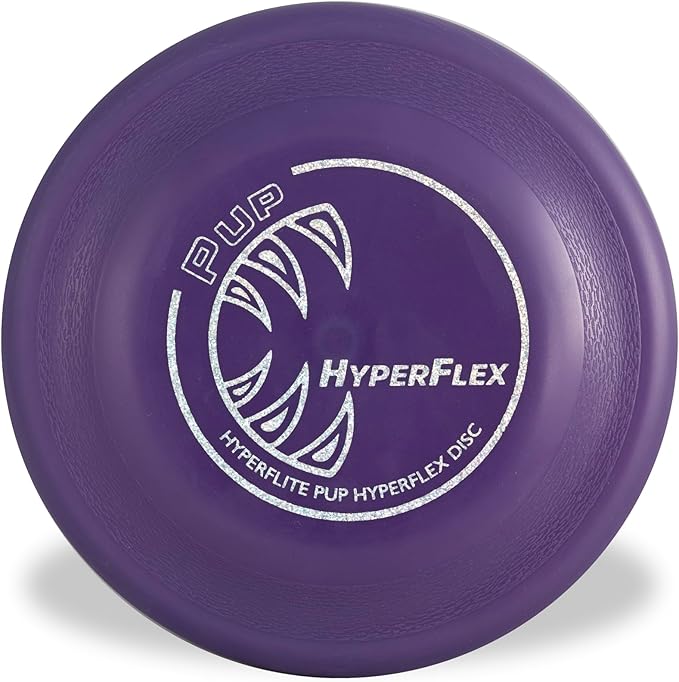 Hyperflite Pup Hyperflex Dog Flying Disc – for Dogs Under 16" – Ultra Flexible – Puncture Resistant – Competition Approved – 7" / 90g – Purple
