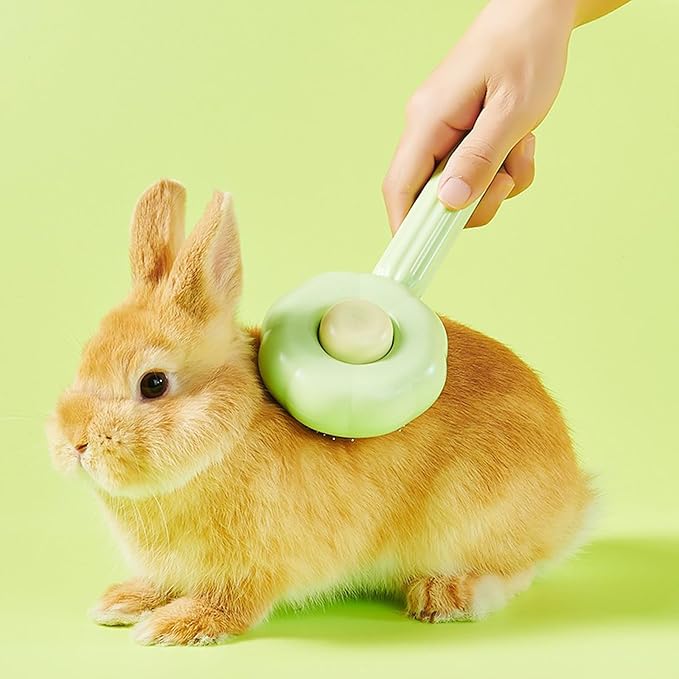 Magic Pet Grooming Brush, Self-Cleaning for Long Hair Cats and Dogs (Green)