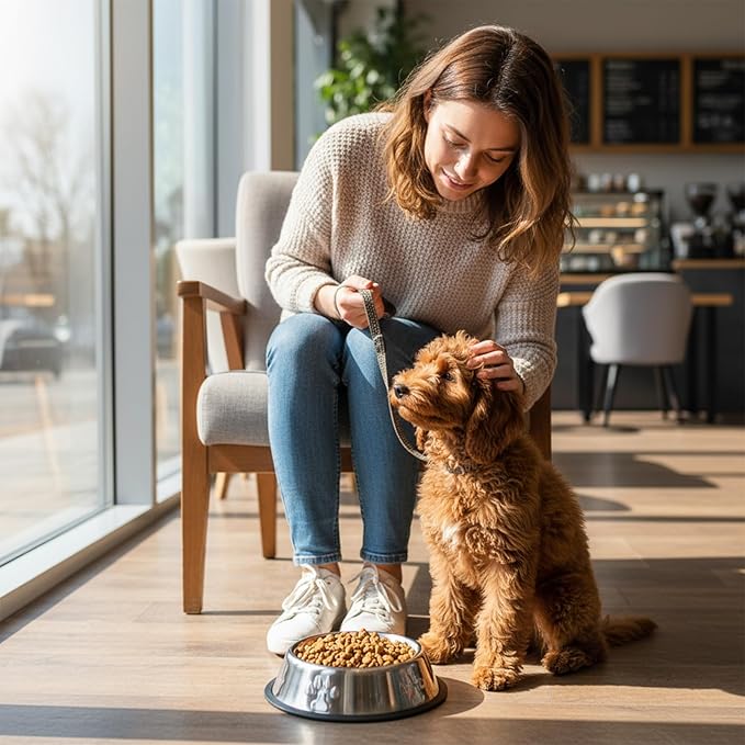 10 Pcs Stainless Steel Dog Bowl, 6.1 Inch Metal Dog Bowl with Non-Slip Rubber Base, Puppy Essentials & Pet Supplies Great for Home & Travel, Dishwasher Safe Pet Food and Water Bowls