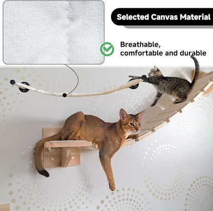 Cat Hammock Wall Mounted, 35.43 x 12.99 inch Wall Mounted Cat Shelves, Metal Brackets Cats Beds for Sleeping, Playing, Climbing and Resting Stabilized Wall Furniture for Large Cats or Kitty