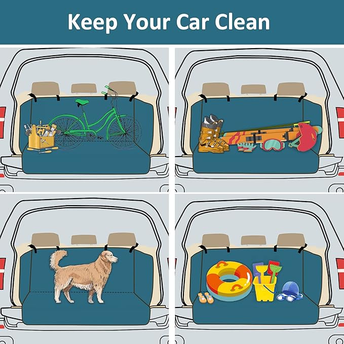 Petsfit SUV Cargo Liner for Dogs, Water-Resistant Scratchproof Dog Cover for Car with Side Flap, Durable Washable Dog Trunk Cover for SUV Against Dirt and Pet Hair, Large Size Universal Fit, Khaki