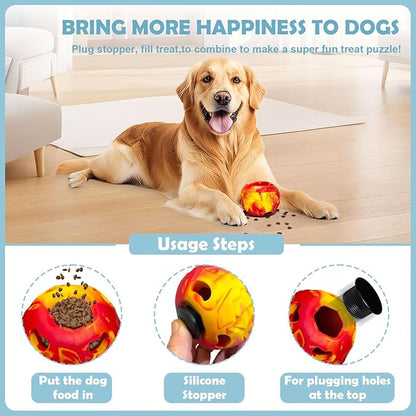 Dog Frozen Treat Toy, Slow Food Training to Relieve Boredom and Stimulating, Interactive Treat Dispensing Dog Toy, Interactive Chew Toys, Super Easy to Open Clean, for Small Dogs (red, Large)
