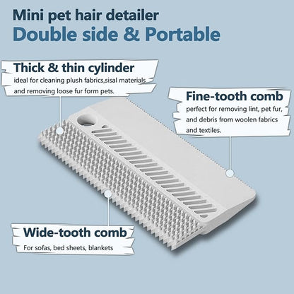3-Pack Pet Hair Remover for Dogs Cats, Reusable Lint Remover Shaver & Portable Carpet Rake Scraper, Heavy-Duty Metal Fur Remover Lint Brush for Carpets Couch Clothes Car Mats Furniture Pet Bed