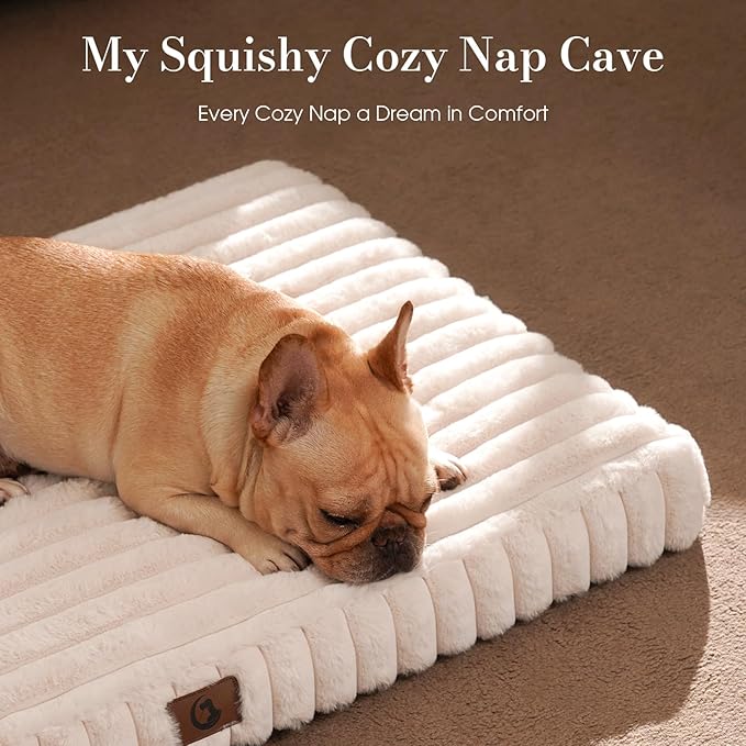Dog Beds for Extra Large Sized Dog, Orthopedic Pet Bed with Waterproof Lining, Soft Short Plush Surface & Egg Crate Foam, Machine Washable Pet Mat with Removable Cover & Anti Slip Bottom