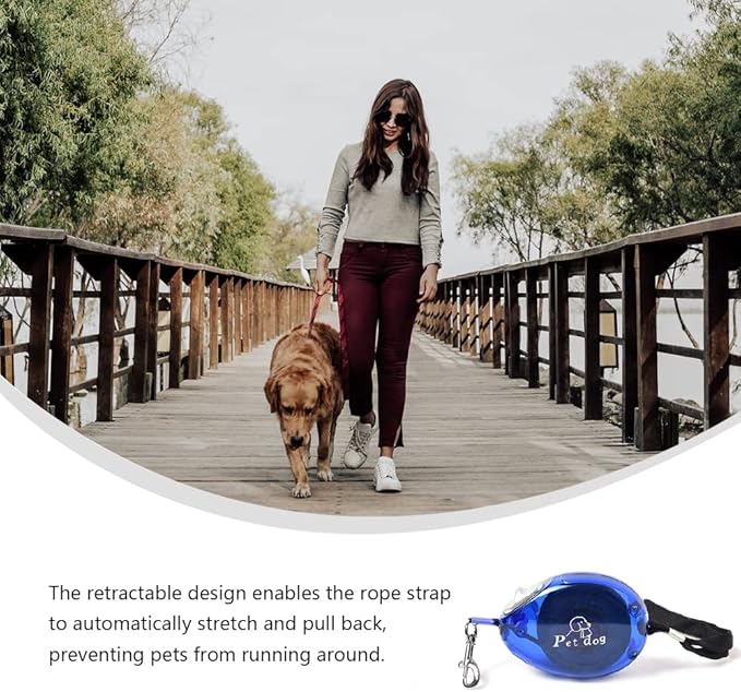 Retractable Small Dog Lead Puppy Lead Travel Cat Retractable Leash Mini and Portable Walking Leash for Small Cats Dogs
