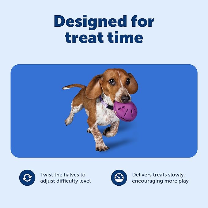 PetSafe Busy Buddy Twist'n Treat - BPA-Free Adjustable Meal Dispenser & Training Toy - Interactive Enrichment for Hard Chewers - Compatible with Hard & Smearable Treats - Helps Clean Teeth - Small
