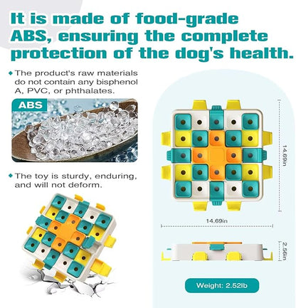 KADTC Large Size Dog Puzzle Toy, 2 Levels of Step-by-Step Challenge, 4 Ways to Play for Dogs Beginner to Advanced Mental Stimulation Toys, U.S. Brand
