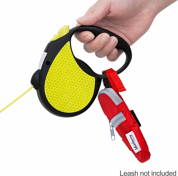 Blueberry Style Red Dog Waste Bag Dispenser, Dog Poop Bag Holder Leash Attachment, Includes 1 Roll of Free Poop Bags