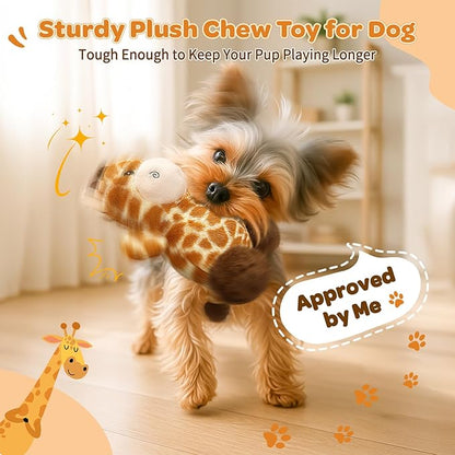 Dog Toy for Small & Medium Puppies – Squeaky Plush Giraffe with Crinkle, Cute Stuffed Puppy Toy for Boy & Girl Dogs, Birthday Gift to Keep Them Busy and Relieve Boredom