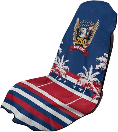 SEANATIVE 250 Years Eagle Sweat Towel Seat Cover, Car Seat Towel Protector for Trucks SUV Jeep, Universal Seat Covers for Gym, Running, Swimming, 1776-2026 250 Years Birthday Patriotic Towel