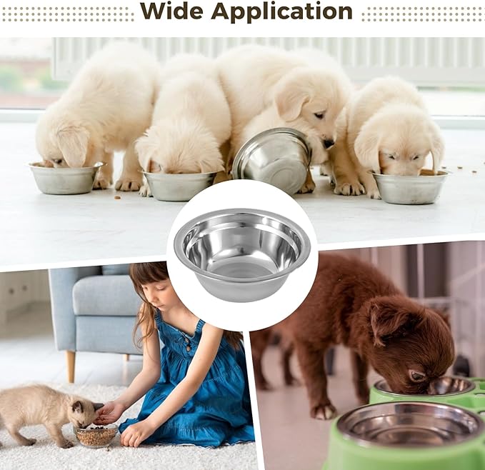 30PCS Stainless Steel Dog Bowls, Bulk Metal Pet Feeding Bowls, Dog Food and Water Container, 5.3 x 1.8 in Pet Dry & Wet Food Bowl for Small Dogs and Cats, Dishwasher Safe