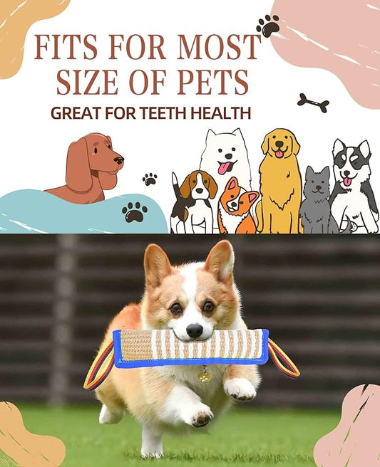 Clysoru Dog Tug Toy Tough Jute Bite Pillow Lasting Training Equipment Puppy to Large Dogs Interactive for Large and Small