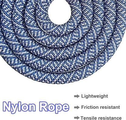 MayPaw Heavy Duty Rope Dog Leash, 6/8/10FT Nylon Pet Leash, Soft Padded Handle Thick Lead Leashes for Large Medium Dogs Walking Jogging (1/2" * 8', Navy)