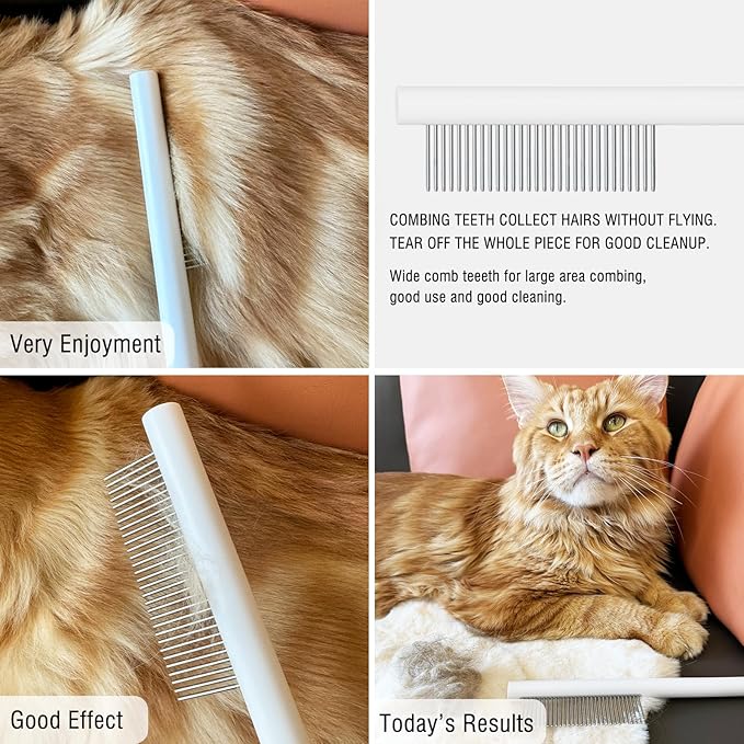 Cat comb dog comb, Pet Comb for Grooming Logh Haired Dog and Cat Comb, Removes and Prevents Matted Fur Brush, Stainless Steel Teeth Grooming Comb for Pet Cleaning Styling Hair