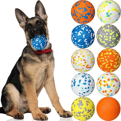 Lenwen 10 Pcs Dog Toy Ball for Aggressive Chewers Interactive Dog Ball for Boredom and Stimulating Bouncy Floating Rubber Toy for Large Medium Small Puppy(3 Inch,Bright Color)