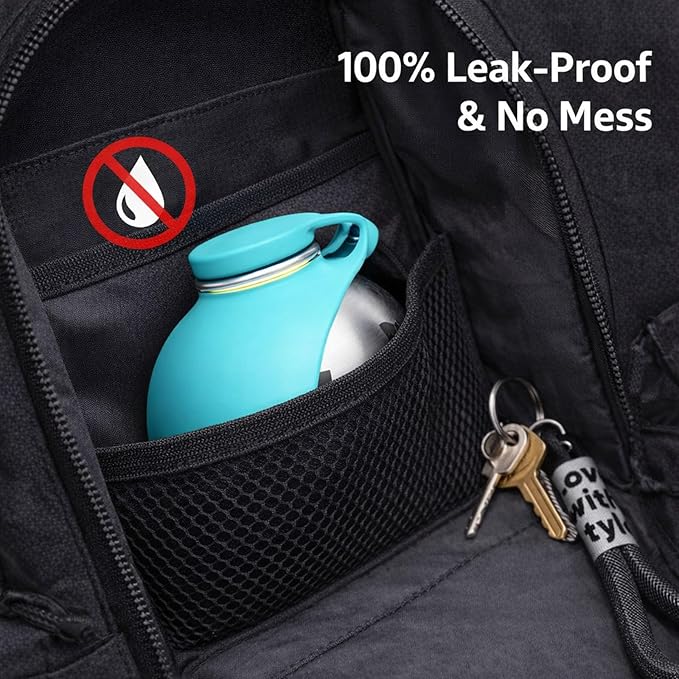 Foldable Pet Water Bottle for Travel, 2 in 1 Portable Dog Water Bottle, Water Bottle for Dogs on Walks, Stainless Steel Bottle & Silicone Bowl, for Walking Hiking Small Dog Water Bottle (Pink+Print)
