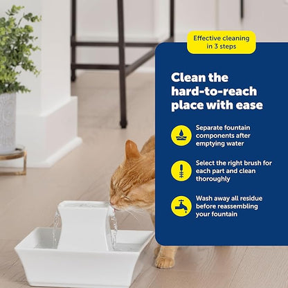 PetSafe Drinkwell Fountain Cleaning Kit - Deep Bowl Cleaning for Hard-to-Reach Areas of Compatible Cat Fountains - Removes Hidden Residue & Maintains Pump Performance