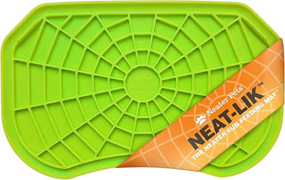Neater Pets Neat-LIK Dog Lick Mat, Lick Mat for Dogs, Cats, Puppy, Reduces Anxiety & Boredom, Peanut Butter Slow Feeder, Interactive Treat Licking Pad, Licking Mats for Small & Large Breed (Green)