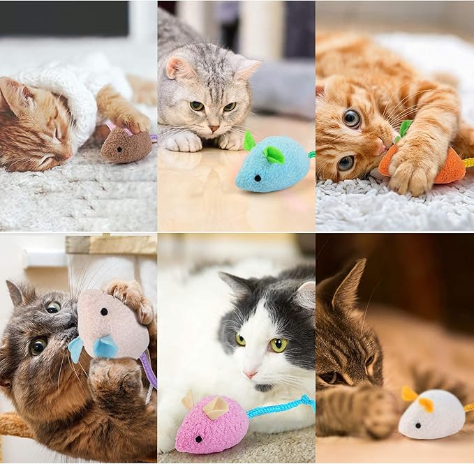 Dorakitten Catnip Toy - 6Pcs Cats Mouse Plush Cat Toys Realistic Cute Kitten Mice Filled Catnip for Cat Chew Toy1