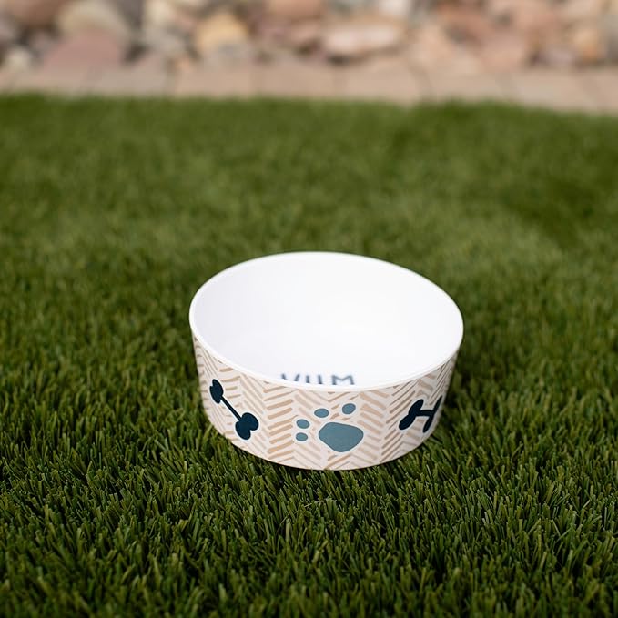 Loving Pets Dolce Moderno Ceramic Look Dog Bowl – Modern Melamine Dog Food Bowl & Dog Water Bowl – Durable, Non-Slip Pet Dish for Small & Medium Dogs – Dishwasher Safe Dog Bowl (Small, 16 oz)