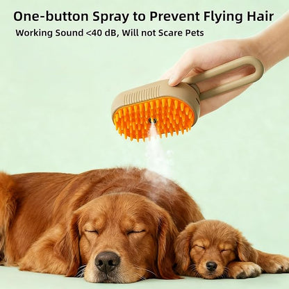 Cat Steam Brush for Shedding, 4-in-1 Steam Brush for Cats and Dogs, Spray Hair Removal Comb, Pet Brush for Cleaning Comb, Hair Removal, Massage, Grooming