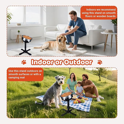 Elevated Adjustable Dog Bowl Feeding Stand, 3 Heights and Tiled Ajudst, Compatible with Moost Feeding Bowls, Great for Medium Large Dogs(1 Pack)