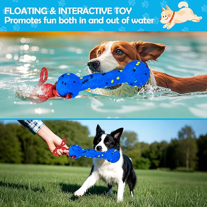 BABORUI Floating Dog Pool Toy – Durable E-TPU Dog Water Toy for Fetch & Chew, Bright Floating Dogs Toys for Pool, Beach & Outdoor Play – Dogs Beach Essentials (Blue Stick)