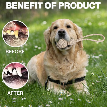 Dog Rope Tug of War Toys for Large, Medium and Small Dogs. 1 Pack Natural Cotton Toys for Teething.Flosses Teeth, Premium Beige Knot, Gum Stimulation for Teething Puppies.