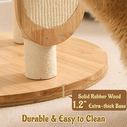 Modern Solid Wood Cat Tree for Indoor Cats Up to 15lbs, 49" Tall Cat Tower with Scratching Posts & Scratcher, Large Cat Bed, Hammock, Capsule Nest, Dangling Ball, Multi-Level Cat Furniture