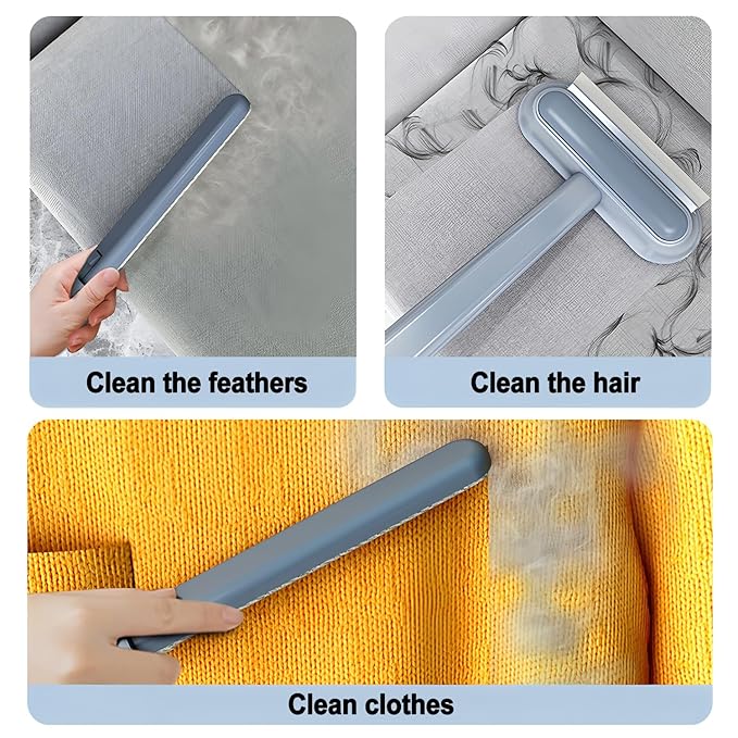 4 in 1 Pet Hair Removal Tool, Multifunctional Pet Hair Remover, Reusable and Washable Dog Cat Hair Cleaning Removal Brush with Long Handle