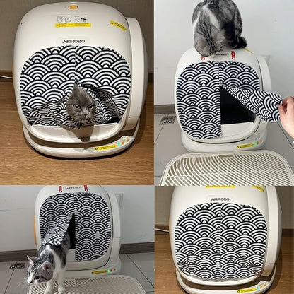 Curtain for Self Cleaning Cat Automatic Litter Box, Reduces Cat Litter Bounce, Stops Odors from The Litter Box Self Cleaning (Wave)