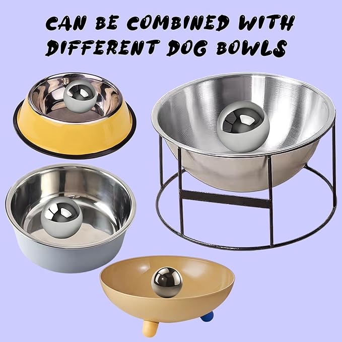 SUS304 Stainless Steel Dog Food Slow Feeder Ball - 3in - Slows Fast Eating, Prevents Choking, Bloating & Obesity - Fun Feeding for All Dogs - Durable, Smooth & High Adaptability (Medium 3Inch)