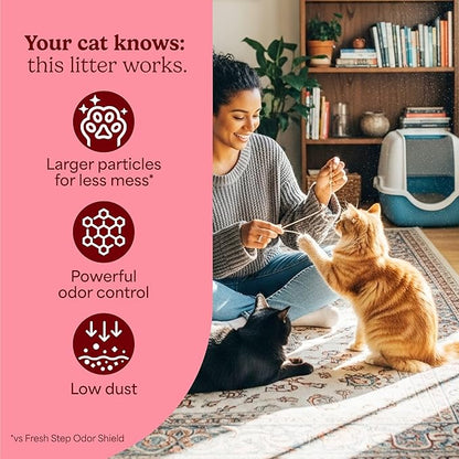 Fresh Step Advanced Clean Paws Multi Cat Clumping Cat Litter with Febreze Freshness, Low Dust, Odor Control with Ammonia Block Tech, Compatible in Automatic Litter Boxes, 37 lbs. (2 x 18.5 lb.)