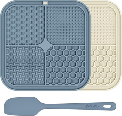 2 Pack Lick Mat for Dogs,Cats,Upgraded 8.5×8.5 inches Licking Mats with Suction Cups,Slow Feeder Licking Pad for Anxiety Relief and Boredom Reducer,Suitable for Dog Training Set 5