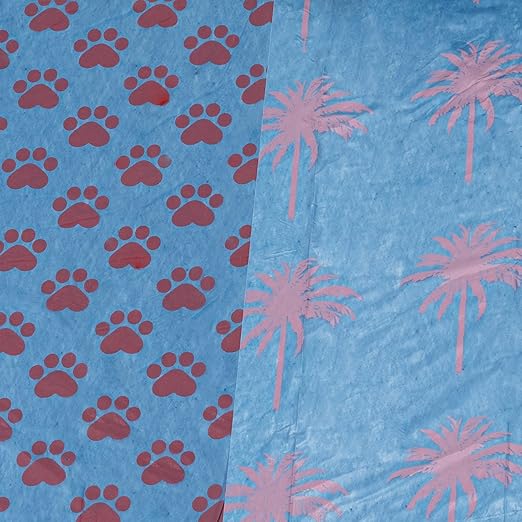 Juicy Couture Dog Poop Bag Palm Tree/Paw Print – Disposable Easy Tear Doggie Poop Bags, Heavy-Duty, Leak-Resistant, Unscented Dog Waste Bags Refill 9 x 12 Inches Dog Essentials