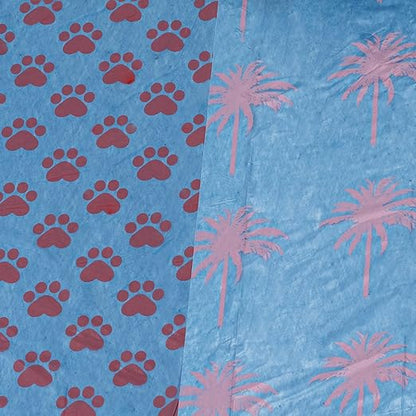 Juicy Couture Dog Poop Bag Palm Tree/Paw Print – Disposable Easy Tear Doggie Poop Bags, Heavy-Duty, Leak-Resistant, Unscented Dog Waste Bags Refill 9 x 12 Inches Dog Essentials