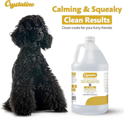 Oatmeal Shampoo for Dogs - 1 Gallon Dog Shampoo Champu para Perros & Conditioner Concentrate Professional Grooming - 1 Gallon Sensitive Hypoallergenic Dogs Shampoos, Oatmeal Puppy Shampoos