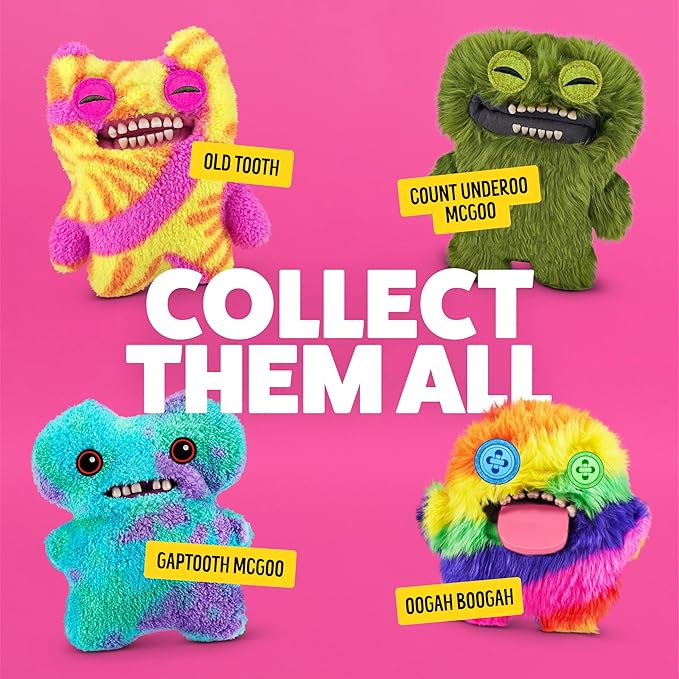 Bonkers Fuggler Oogah Boogah Squeaky & Plush Dog Toy for Playtime, Multi-Color, 8 inches