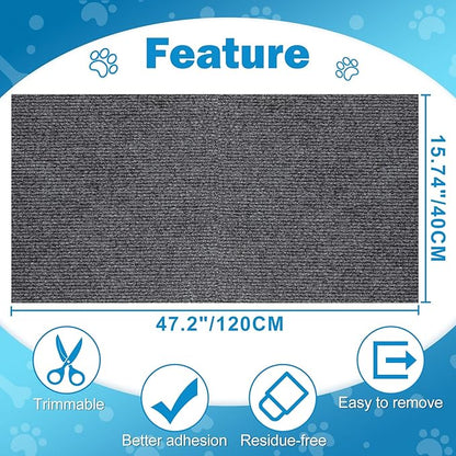 Cat Carpet Protector 47.2"x15.8", Wall Corner Cat Scratcher Pad for Indoor,Trimmable Self-Adhesive Cat Scratching Mat Furniture Protector for Couch Sofas Door
