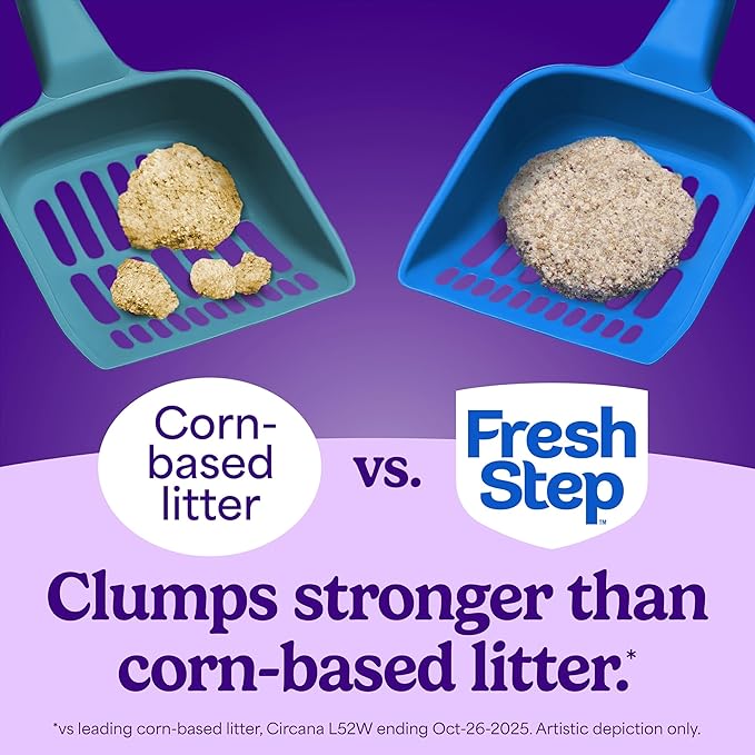 Fresh Step Advanced Clean Paws Multi Cat Clumping Cat Litter with Febreze Freshness, Low Dust, Odor Control with Ammonia Block Tech, Compatible in Automatic Litter Boxes, 37 lbs. (2 x 18.5 lb.)