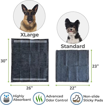 Alpha Paw - Odor Eliminating Pee Pads for Dogs, Extra Thick Disposable Leak-Proof Dog Pads, Quick-Dry, Non-Slip Backing, with Pheromones to Attract Your Dog