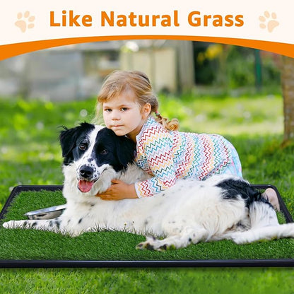 LOOBANI 43.7in x 27.6in Replacement Artificial Grass Puppy Training Pads, Quickly Absorbency Portable Dog Potty Grass, Fit 45x29in Potty Tray(1 Pack)