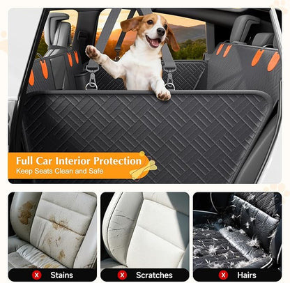 Dog Truck Seat Cover for Back Seat,Hard Bottom Dog Hammock for Car, Pet Bed Extender for 2-4 Large Dogs with Waterproof Fabric,Holds 420 lbs Pet Hammock for Crew Cab Truck/SUV(Black,XL Size)
