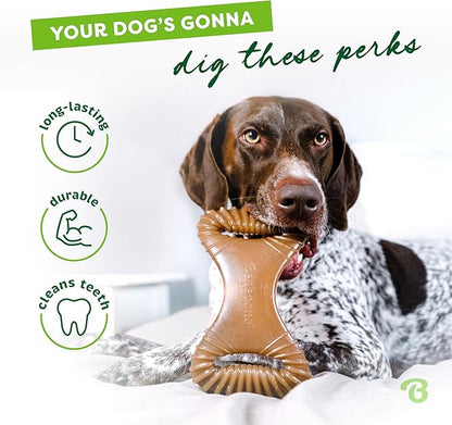 Benebone Dental Durable Dog Chew Toy for Aggressive Chewers, Real Chicken, Made in USA, Medium