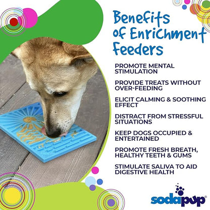 SodaPup Surf eMat – Durable Enrichment Feeder Made in USA from Non-Toxic, Pet-Safe, Food Safe Rubber for Mental Stimulation, Avoiding Overfeeding, Fresh Breath, Digestive Health, & More
