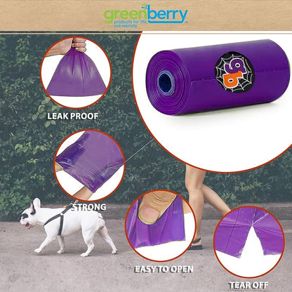 Poop Bags for Dogs Orange Halloween Theme Biobase Pet Products Leak Proof, Odor Blocking 16 Rolls 192 Refill Bulk Pack - Refills fits most dispensers