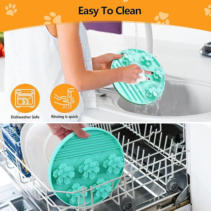 AWINNER Slow Feeder Dog Bowl Make Mealtime Fun and Healthy with - Reduce Overeating and Aid Digestion Cat Lick Mat (Cyan)