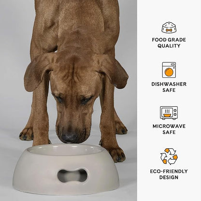 United Pets Pappy Dog Bowl for Dogs and Cats | BPA Free Premium Water and Food Pet Bowls Feeder for Medium Size Pets | Eco Friendly & Pet Safe Food Grade Materials | Made in Italy | Taupe -36 Oz